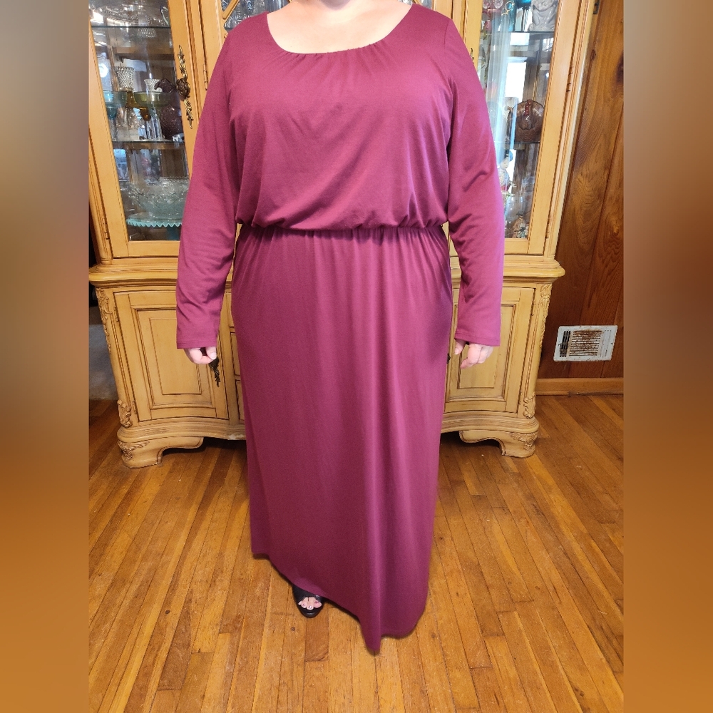 Jessica London maxi dress 18w Wine color missing belt